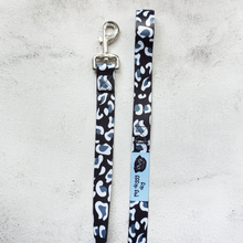 Load image into Gallery viewer, size large black and white leopard print dog lead