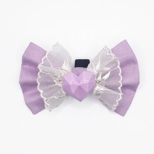 Lilac Geo Heart fancy bow