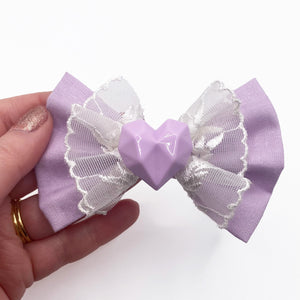 Lilac Geo Heart fancy bow