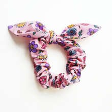 Load image into Gallery viewer, Happy Flowers bunny scrunchie