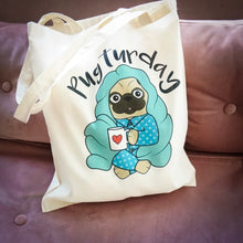 Load image into Gallery viewer, Pugturday canvas bag