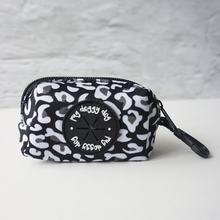 Load image into Gallery viewer, Black and white leopard poop bag holder